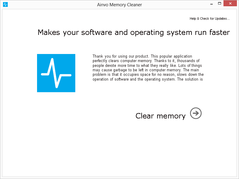 Ainvo Memory Cleaner 2.4.3.570 software screenshot