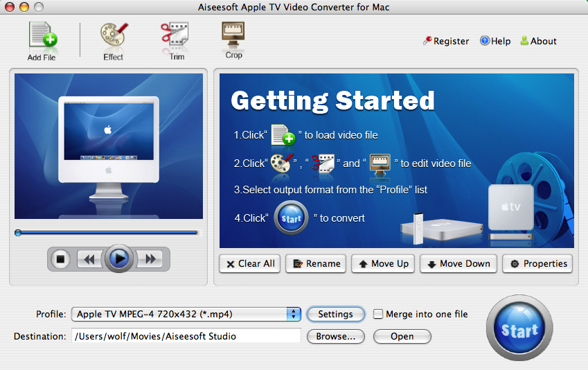 Aiseesoft Apple TV Converter for Mac 3.2.18 software screenshot