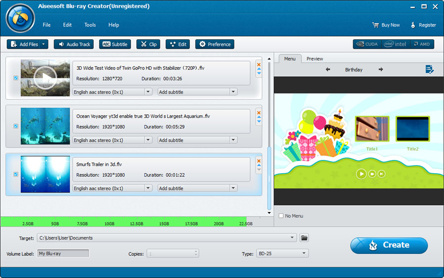Aiseesoft Blu-ray Creator 1.0.88 software screenshot