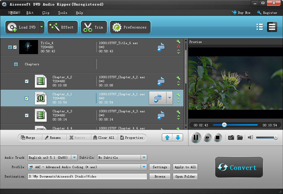 Aiseesoft DVD Audio Ripper 6.2.20 software screenshot