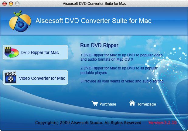 Aiseesoft DVD Converter Suite for Mac 6.2.20 software screenshot
