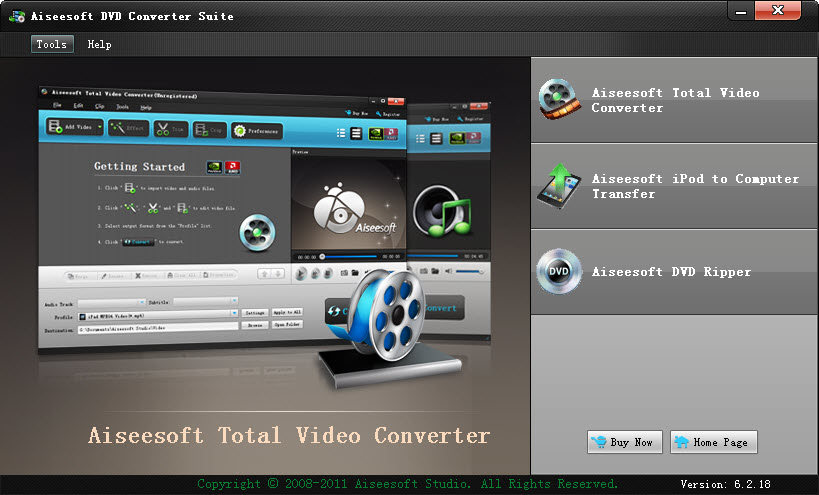 Aiseesoft DVD Converter Suite 8.2.22 software screenshot