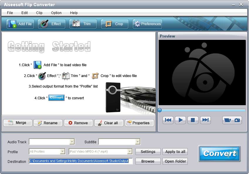 Aiseesoft Flip Converter 6.2.18 software screenshot