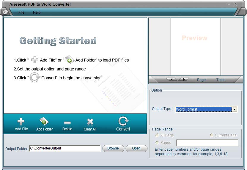 Aiseesoft PDF to Word Converter 2.0.08 software screenshot
