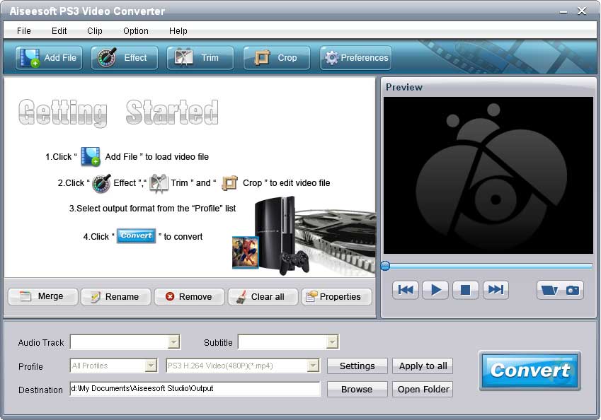 Aiseesoft PS3 Video Converter 4.0.12 software screenshot