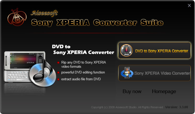 Aiseesoft Sony XPERIA Converter Suite 5.0.06 software screenshot