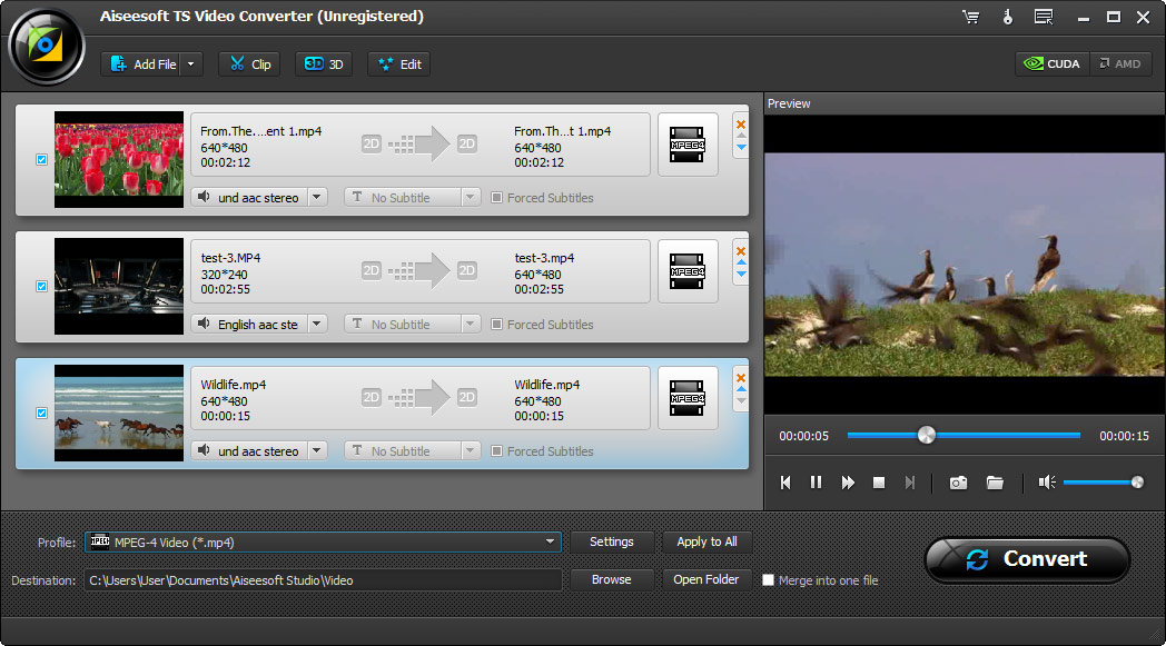 Aiseesoft TS Video Converter 6.5.8 software screenshot