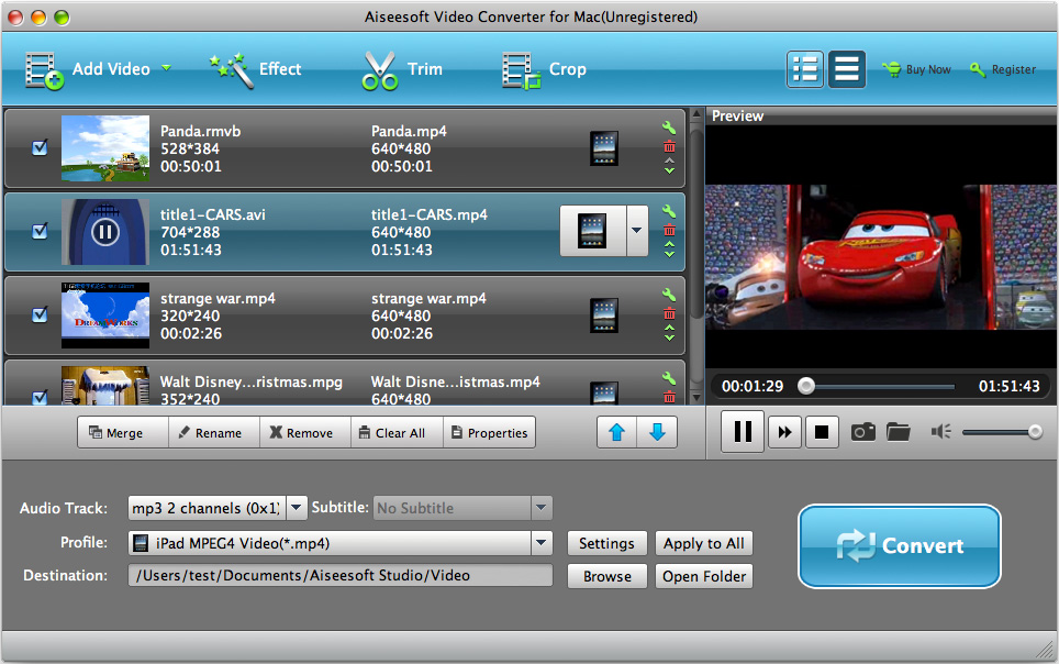 Aiseesoft Video Converter for Mac 6.2.28 software screenshot