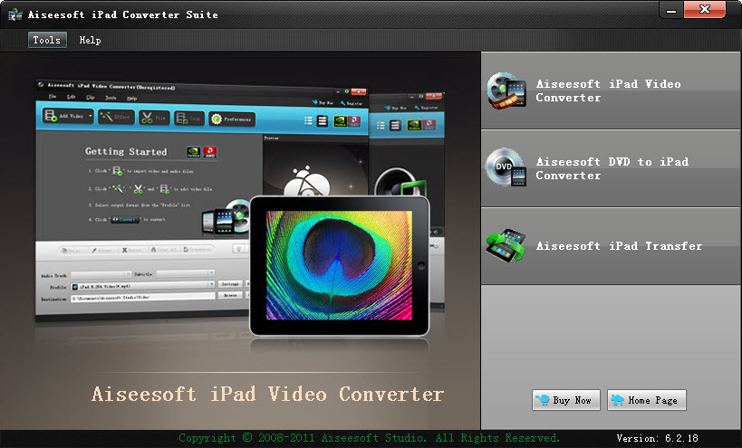 Aiseesoft iPad Converter Suite 6.2.18 software screenshot