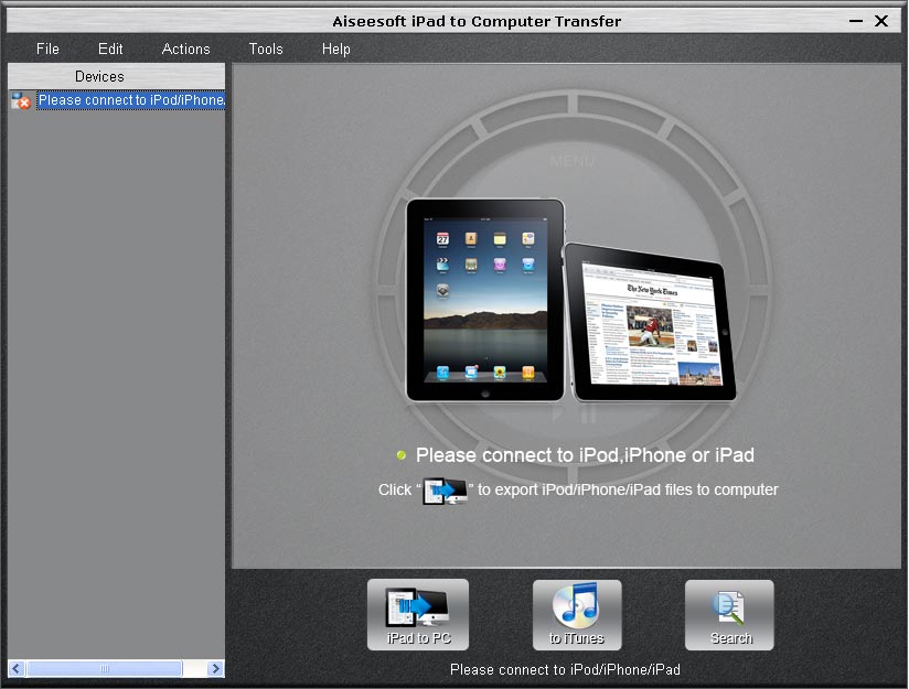 Aiseesoft iPad to Computer Transfer 6.3.06 software screenshot