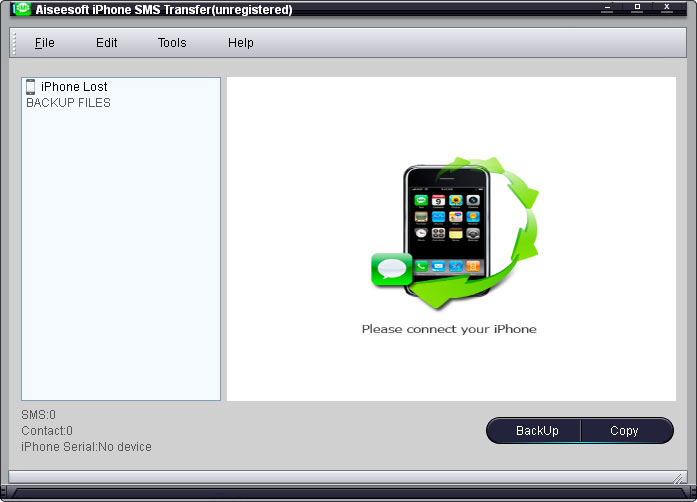 Aiseesoft iPhone SMS Transfer 3.1.26 software screenshot