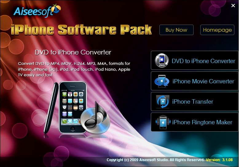 Aiseesoft iPhone Software Pack 5.2.08 software screenshot