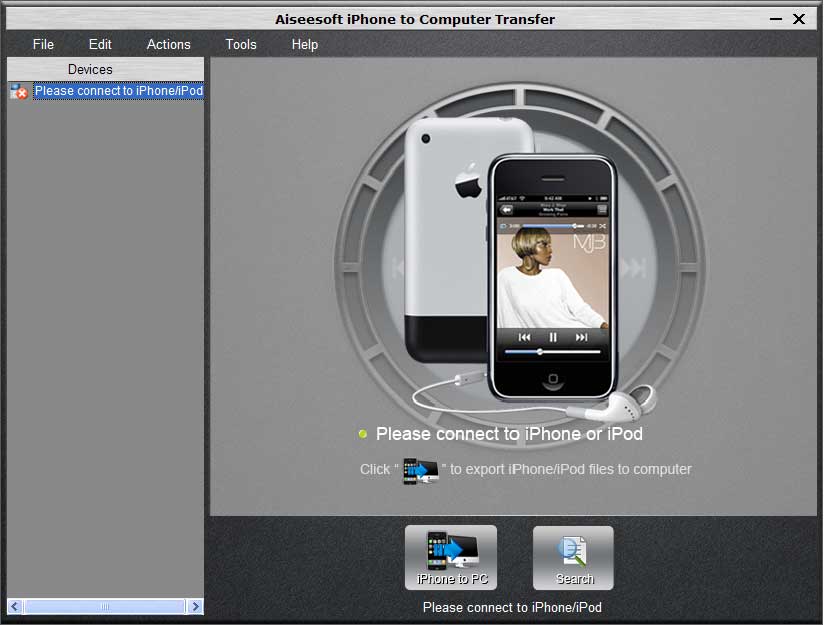 Aiseesoft iPhone to Computer Transfer 5.1.10 software screenshot
