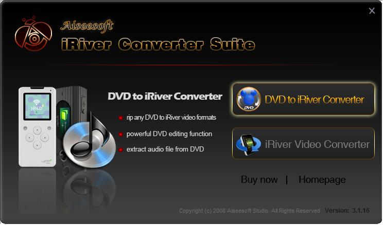 Aiseesoft iRiver Converter Suite 4.0.06 software screenshot