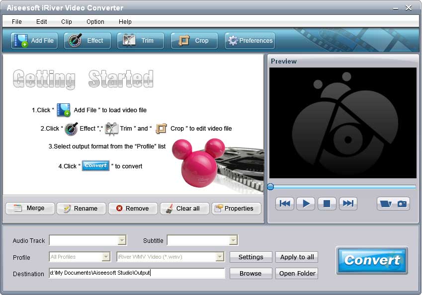 Aiseesoft iRiver Video Converter 6.2.86 software screenshot