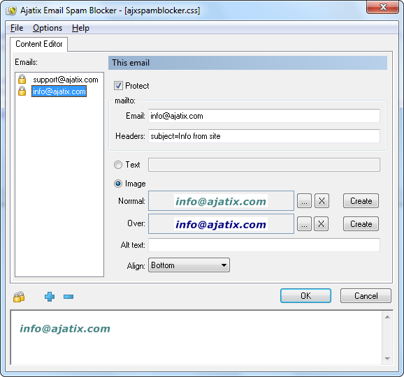 Ajatix Email Spam Blocker for Dreamweaver 2.0.7 software screenshot