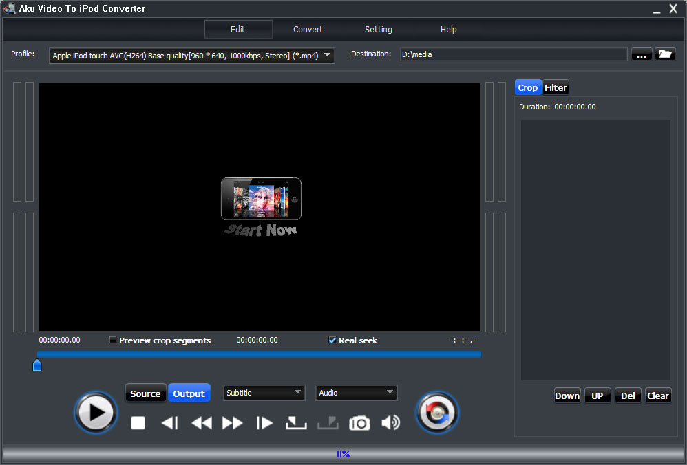 Aku Video To iPod Converter 7.0 software screenshot