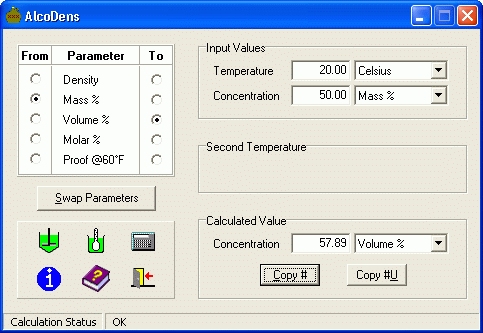 AlcoDens 2.5 software screenshot