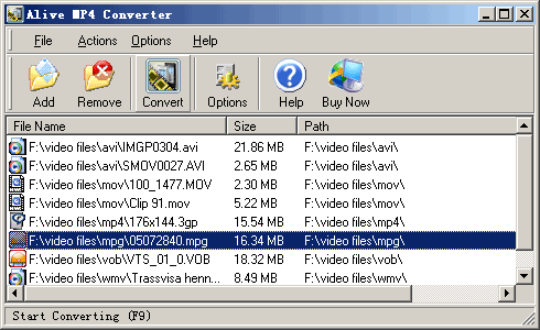Alive MP4 Converter 2.1.6.8 software screenshot
