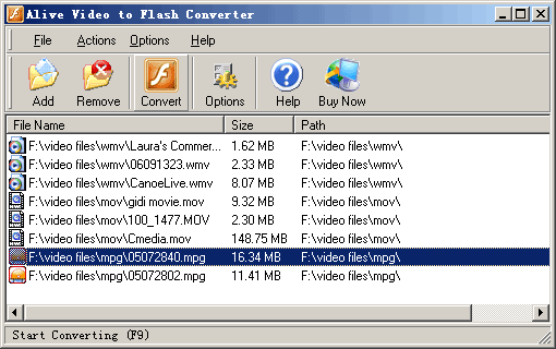 Alive Video to Flash Converter 1.5.0.2 software screenshot