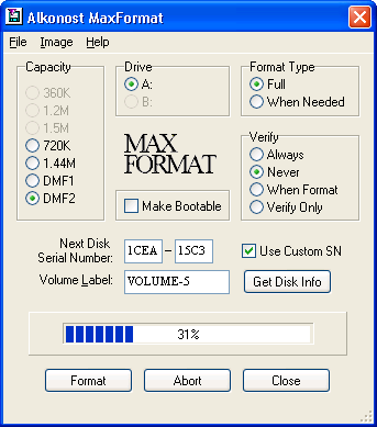 Alkonost MaxFormat 3.60 software screenshot