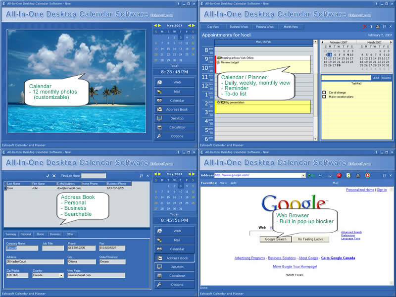 All-In-One Desktop Calendar Software 2011.0.0.1 software screenshot