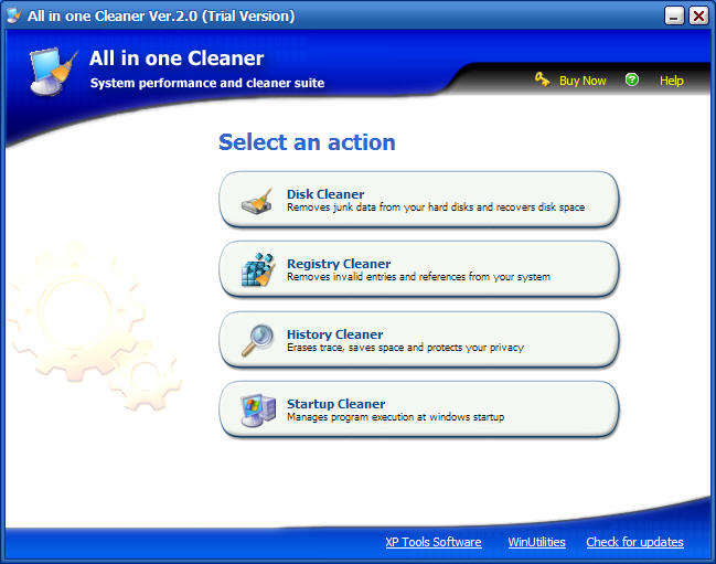 All in one Cleaner 3.46 software screenshot
