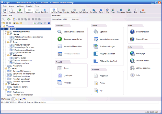 AllSync 3.5.108 software screenshot