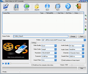 Allok Video to 3GP Converter 6.2.0603 software screenshot