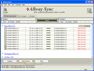 Allway Sync 16.0.1 software screenshot