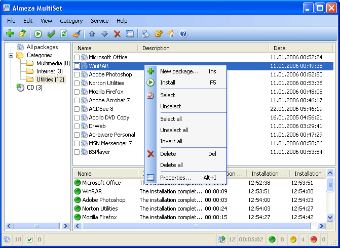 Almeza MultiSet 4.5 software screenshot