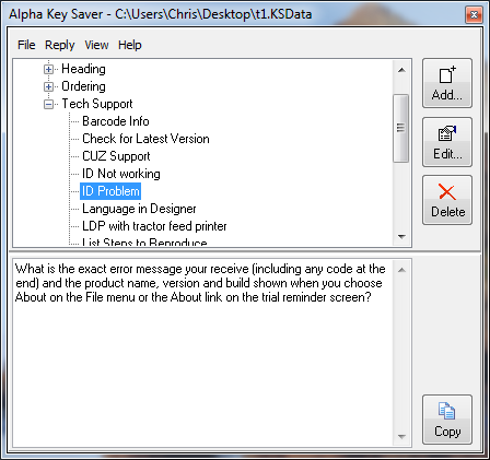 Alpha Key Saver 4.0.0.0 software screenshot