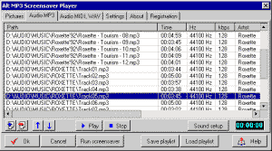 Alt MP3 Screensaver Player 1.7 software screenshot