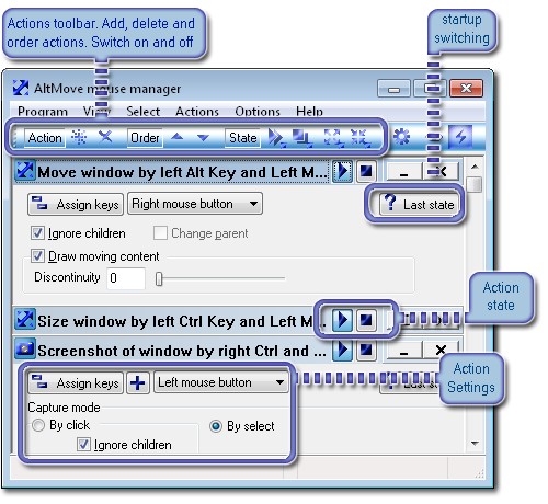 AltMove Mouse Manager 2.1.8 software screenshot