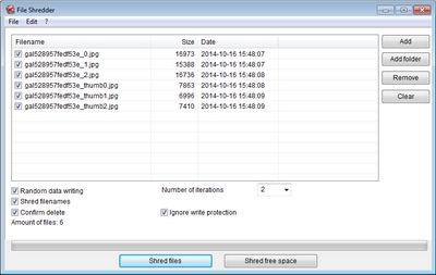 Alternate File Shredder 2.060 software screenshot