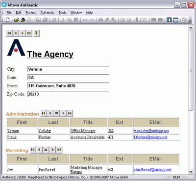 Altova Authentic Enterprise Edition 2015.3 SP 1 software screenshot