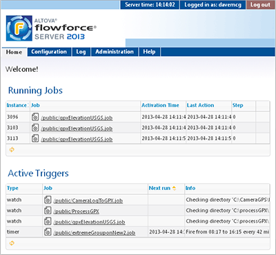 Altova FlowForce Server 2016 R2 SP1 software screenshot
