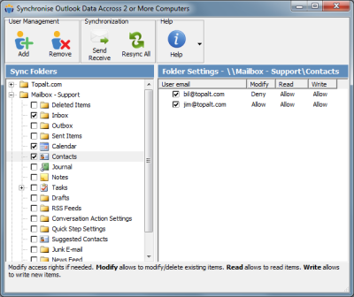 Altsync for Outlook 3.12.5492 software screenshot