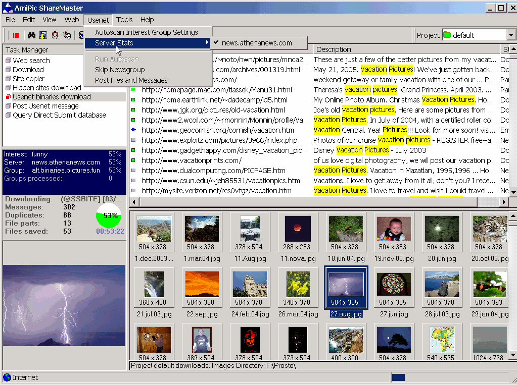 AmiPic ShareMaster 9.01 software screenshot