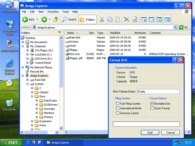 Amiga Explorer 2010 software screenshot
