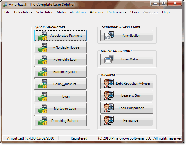 AmortizeIT, The Amortization Schedule 4.0f software screenshot