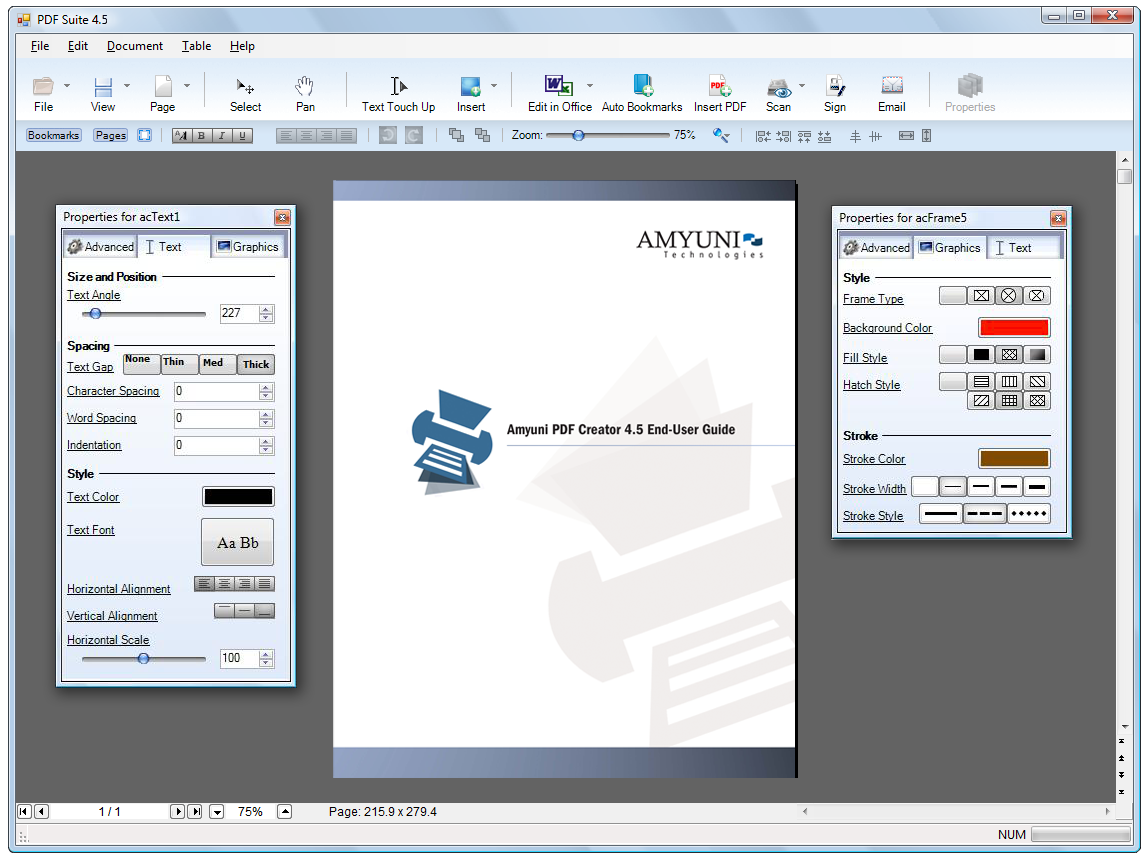 Amyuni PDF Suite 5.5.0.7 software screenshot