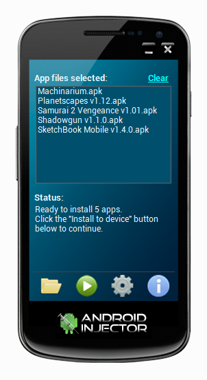 Android Injector 2.22 software screenshot