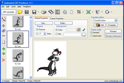 Animated GIF producer 5.2 software screenshot