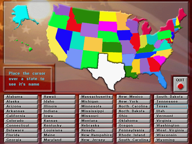 Animated States and Capitals 1.0 software screenshot