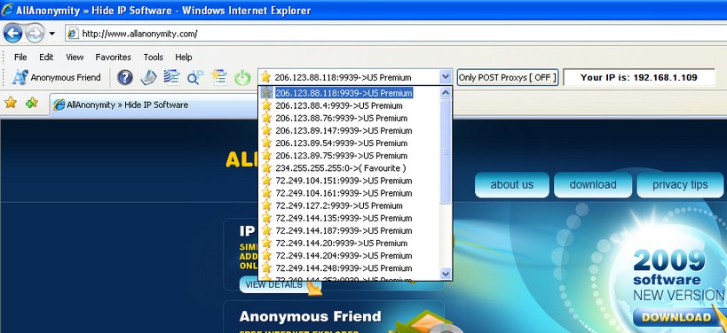 Anonymous Friend 4.0 software screenshot