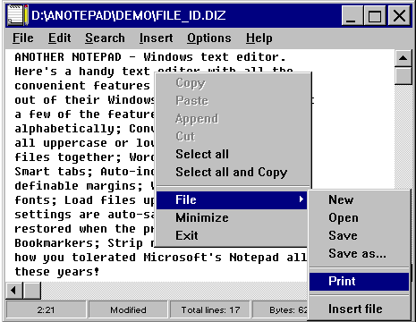 Another Notepad 1.71.32 software screenshot