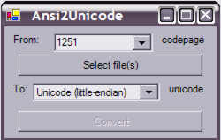 Ansi2Uni 1.4 software screenshot