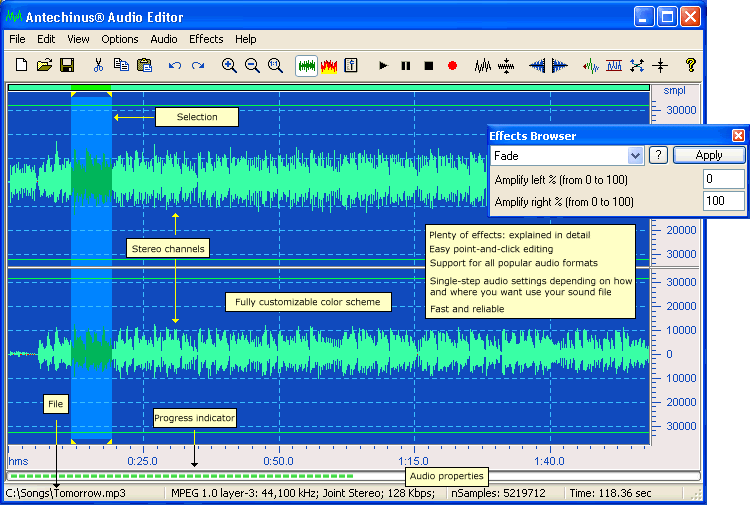 Antechinus Audio Editor 2.4 software screenshot