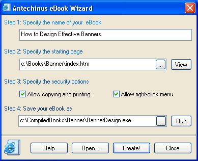Antechinus eBook Wizard 3.2 software screenshot